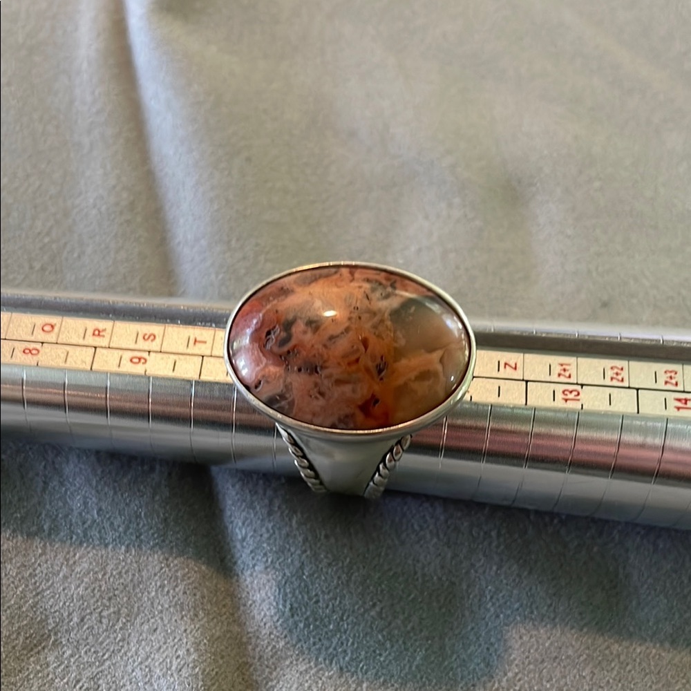 Carolyn Pollack Silver and Brown Cabochon Ring